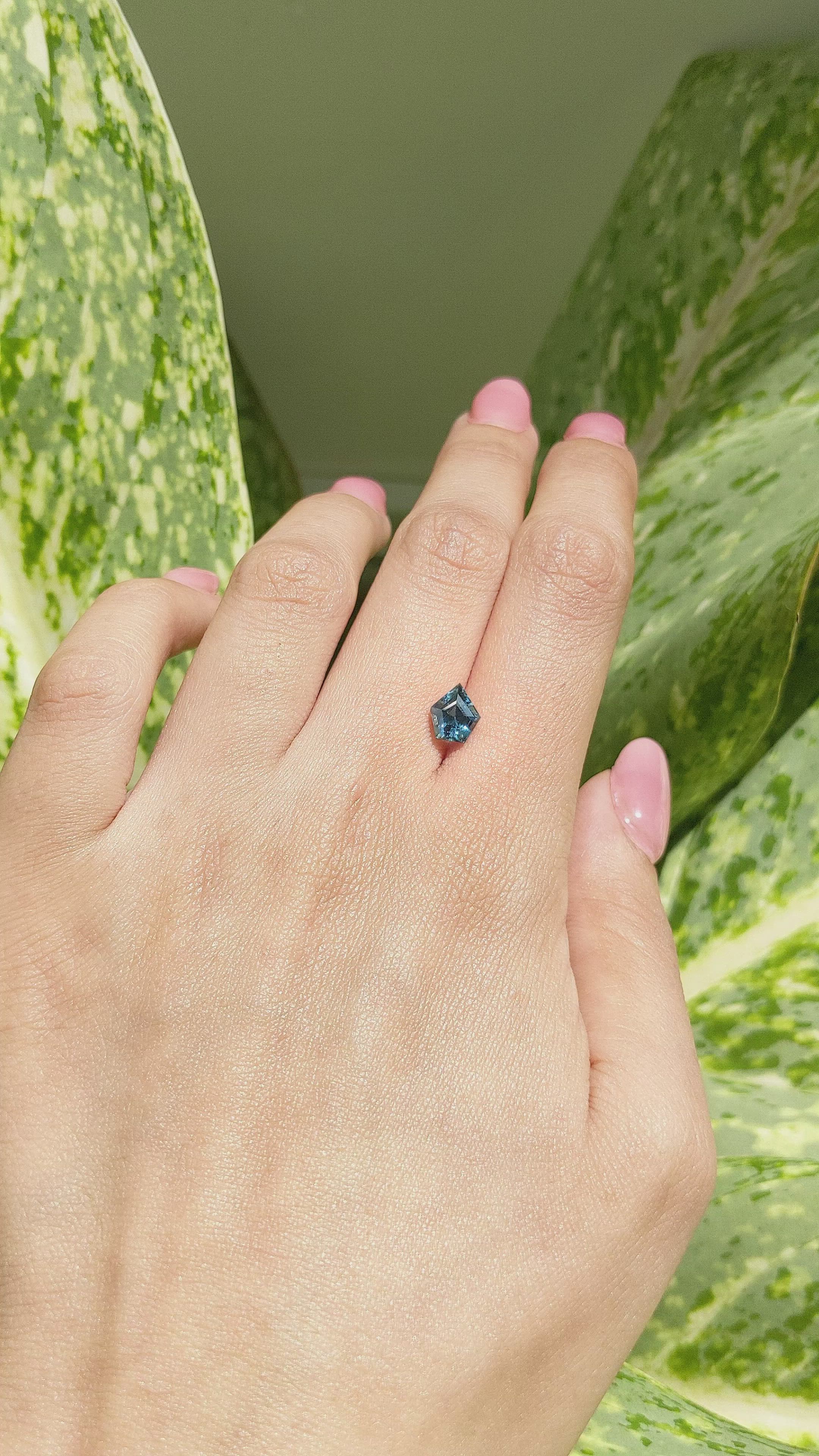 1.54 Ct. Greenish Blue Sapphire from Madagascar Size Video