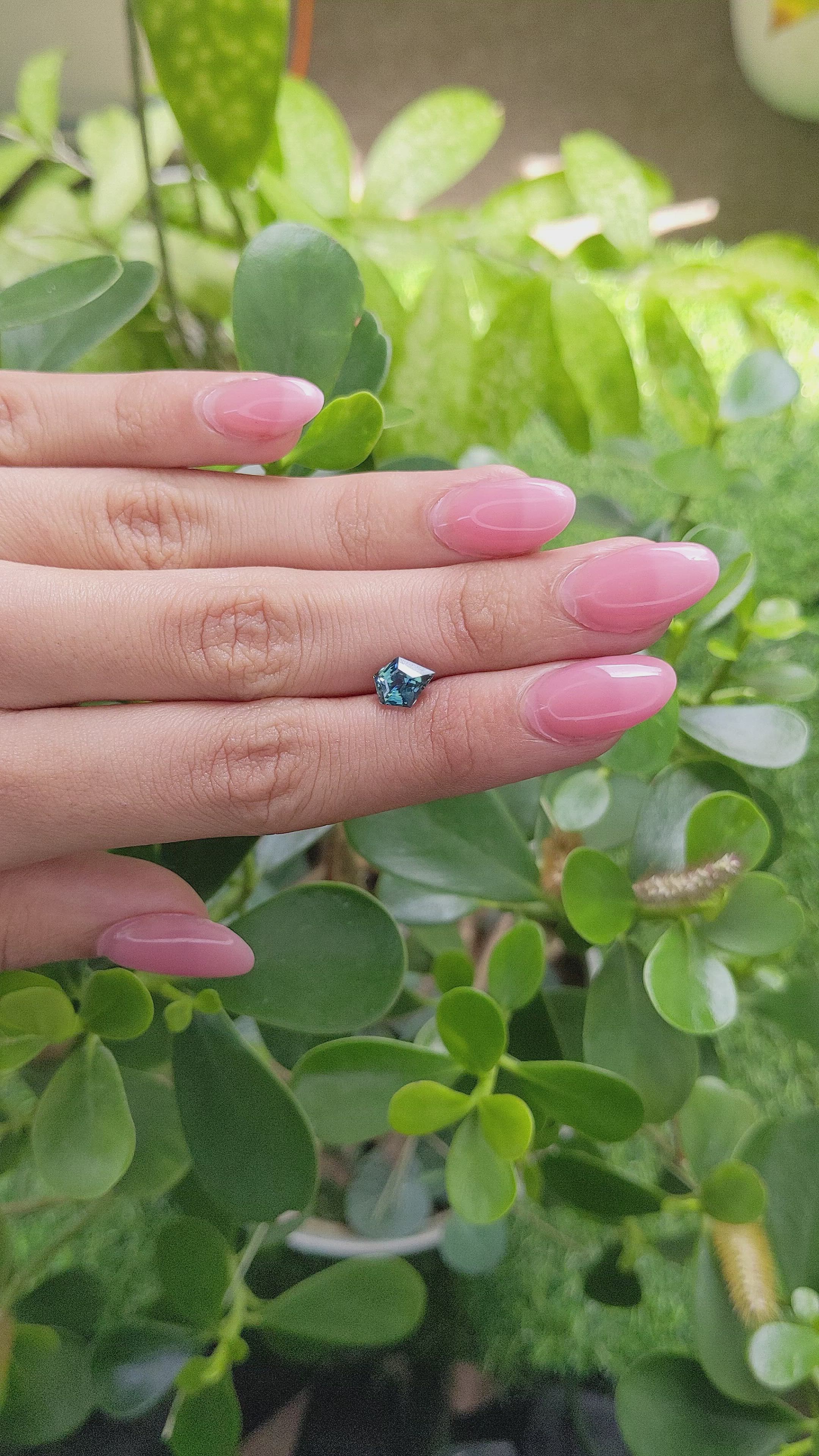 1.54 Ct. Greenish Blue Sapphire from Madagascar Size Video