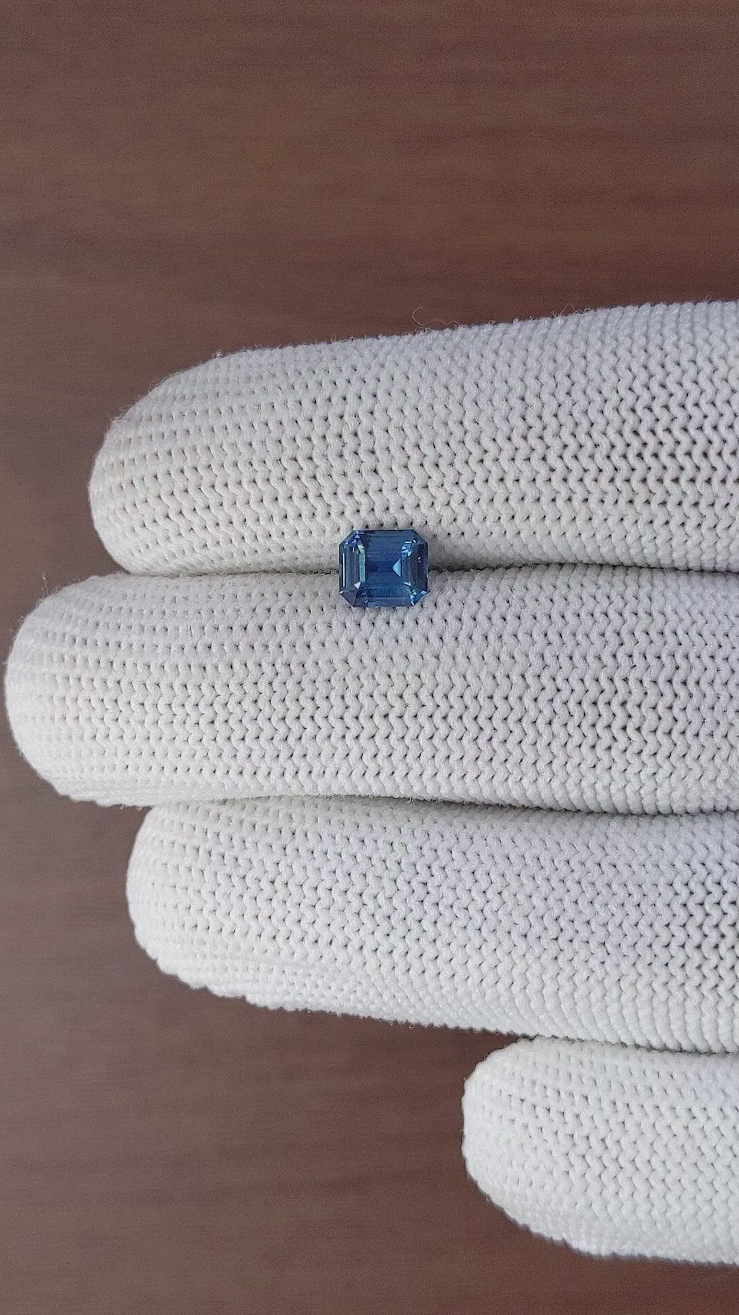 1.17 Ct. Greenish Blue Sapphire from Madagascar Size Video