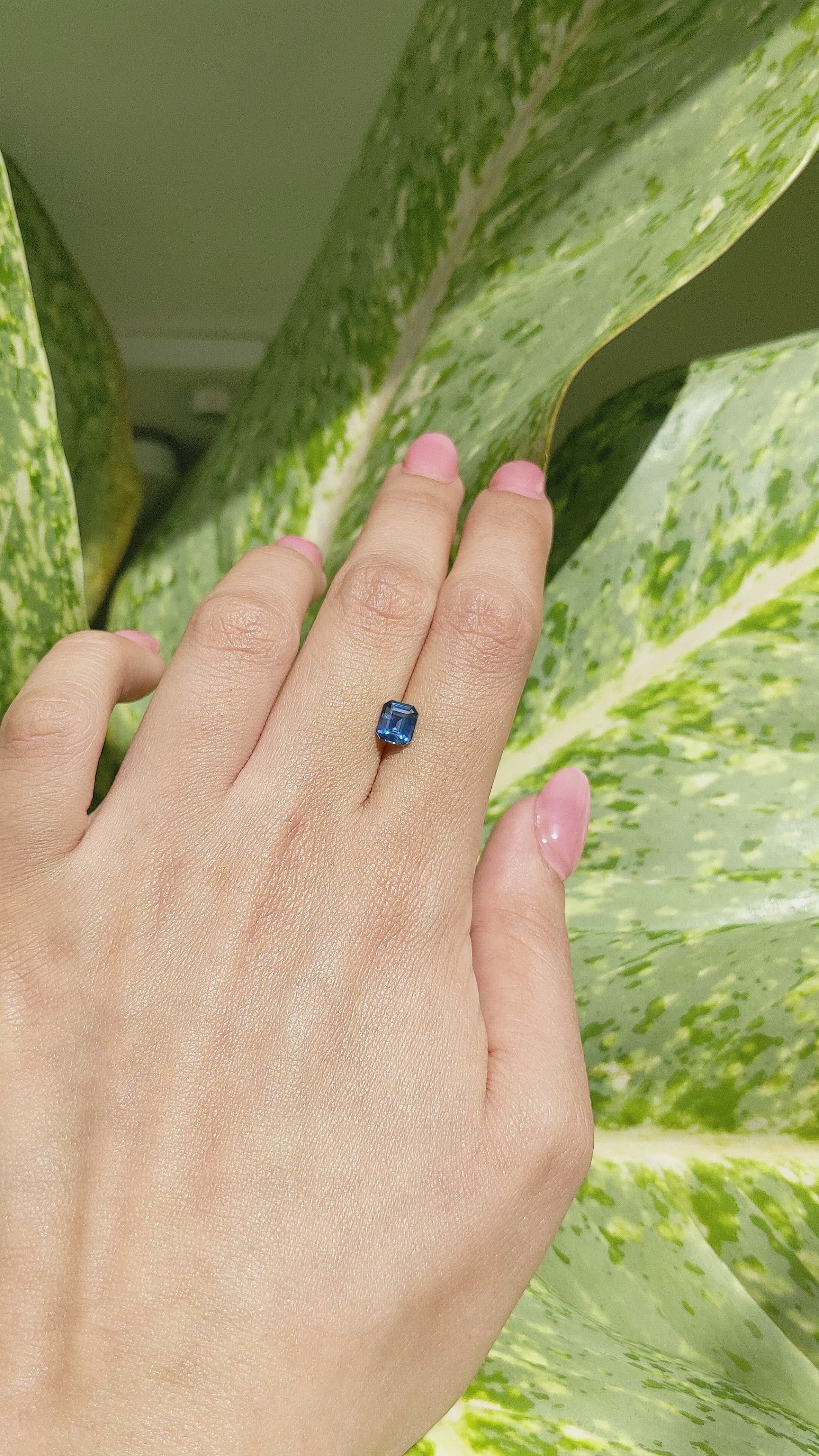 1.17 Ct. Greenish Blue Sapphire from Madagascar Size Video