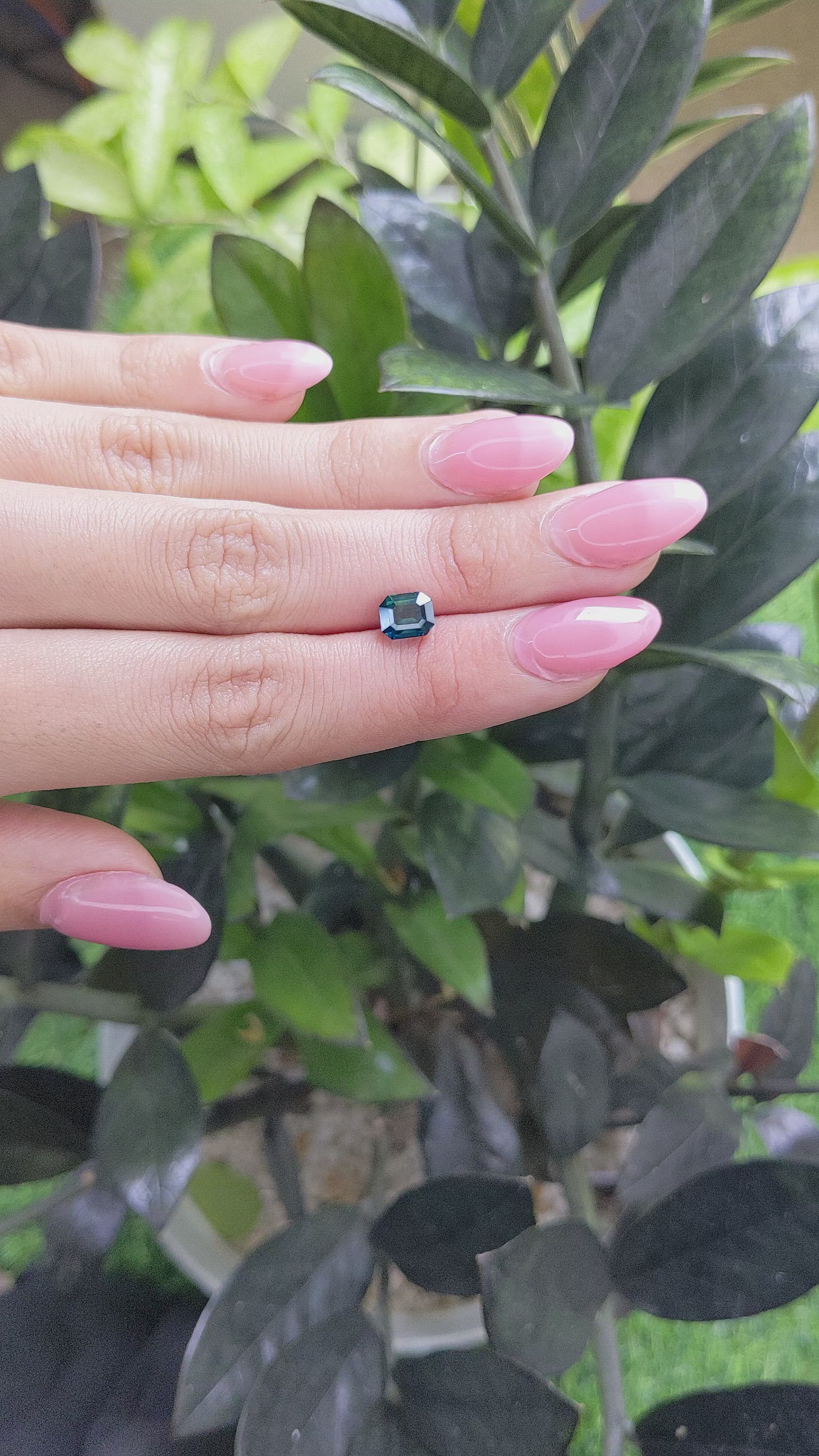 1.98 Ct. Greenish Blue Sapphire from Madagascar Size Video