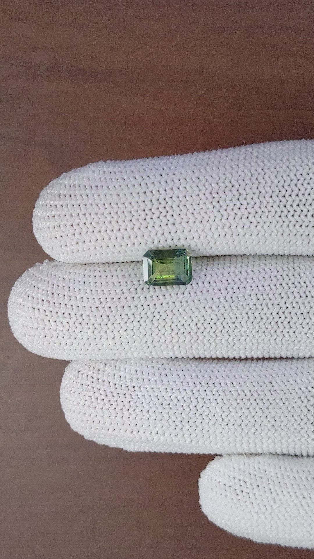 1.97 Ct. Bluish Green Sapphire from Madagascar Size Video
