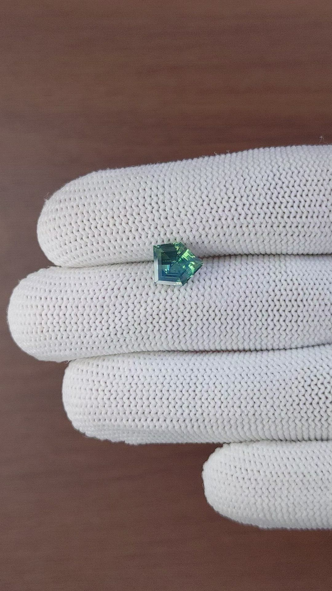 2.11 Ct. Bluish Green Sapphire from Madagascar Size Video