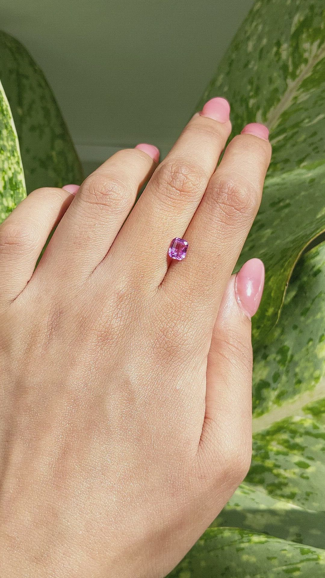1.12 Ct. Pinkish Purple Sapphire from Madagascar Size Video