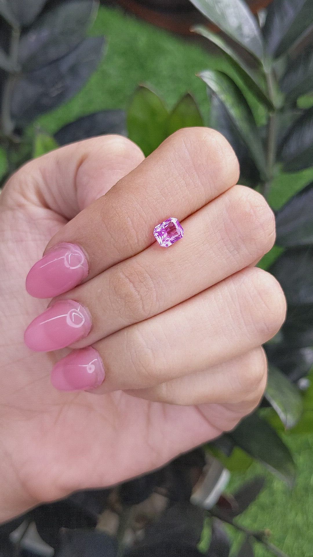 1.12 Ct. Pinkish Purple Sapphire from Madagascar Size Video