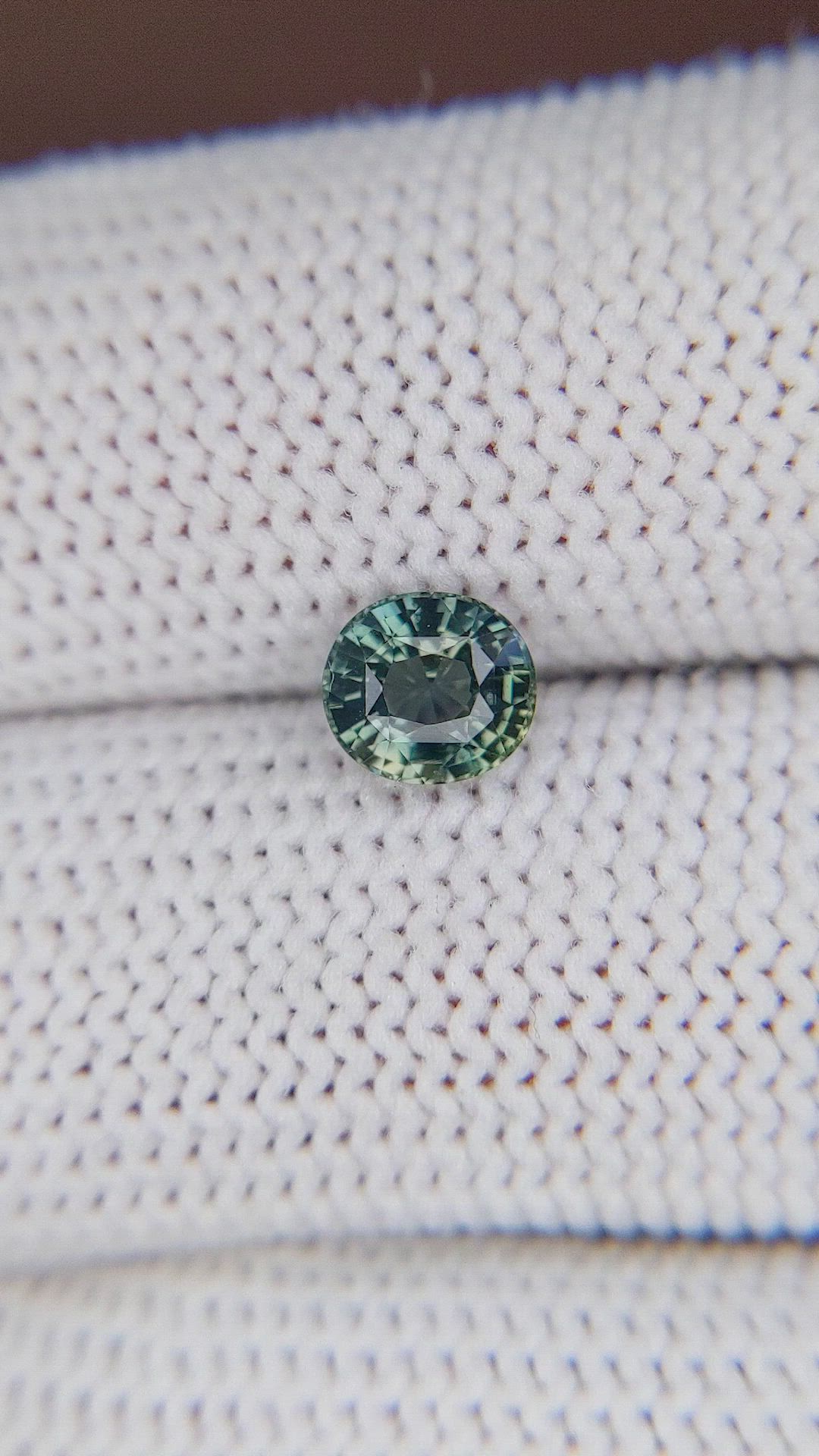 1.02 Ct. Bluish Green Sapphire from Madagascar Size Video