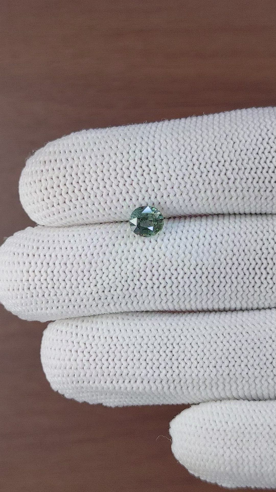 1.02 Ct. Bluish Green Sapphire from Madagascar Size Video