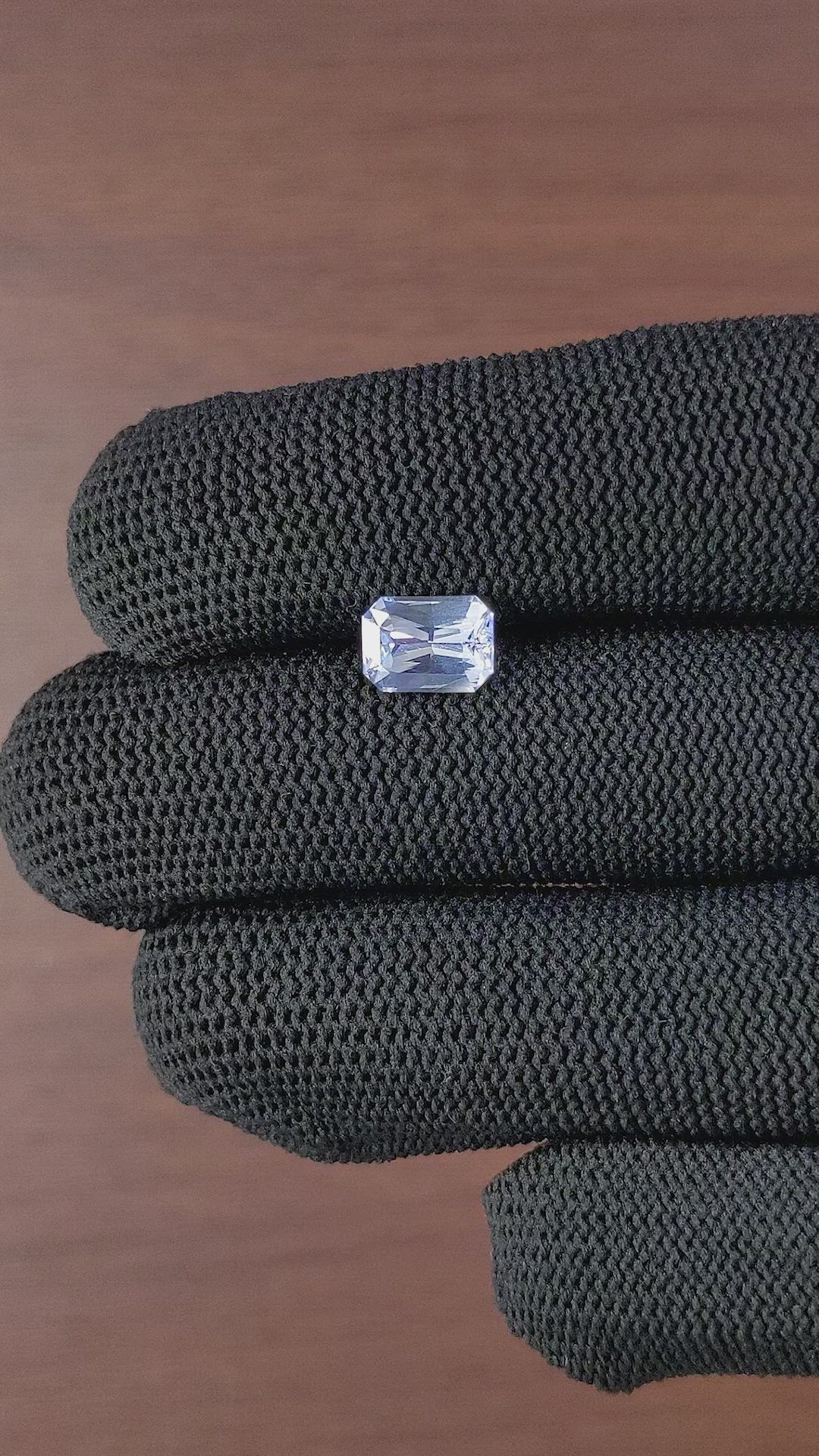 2.01 Ct. White Sapphire from Ceylon (Sri Lanka) Size Video