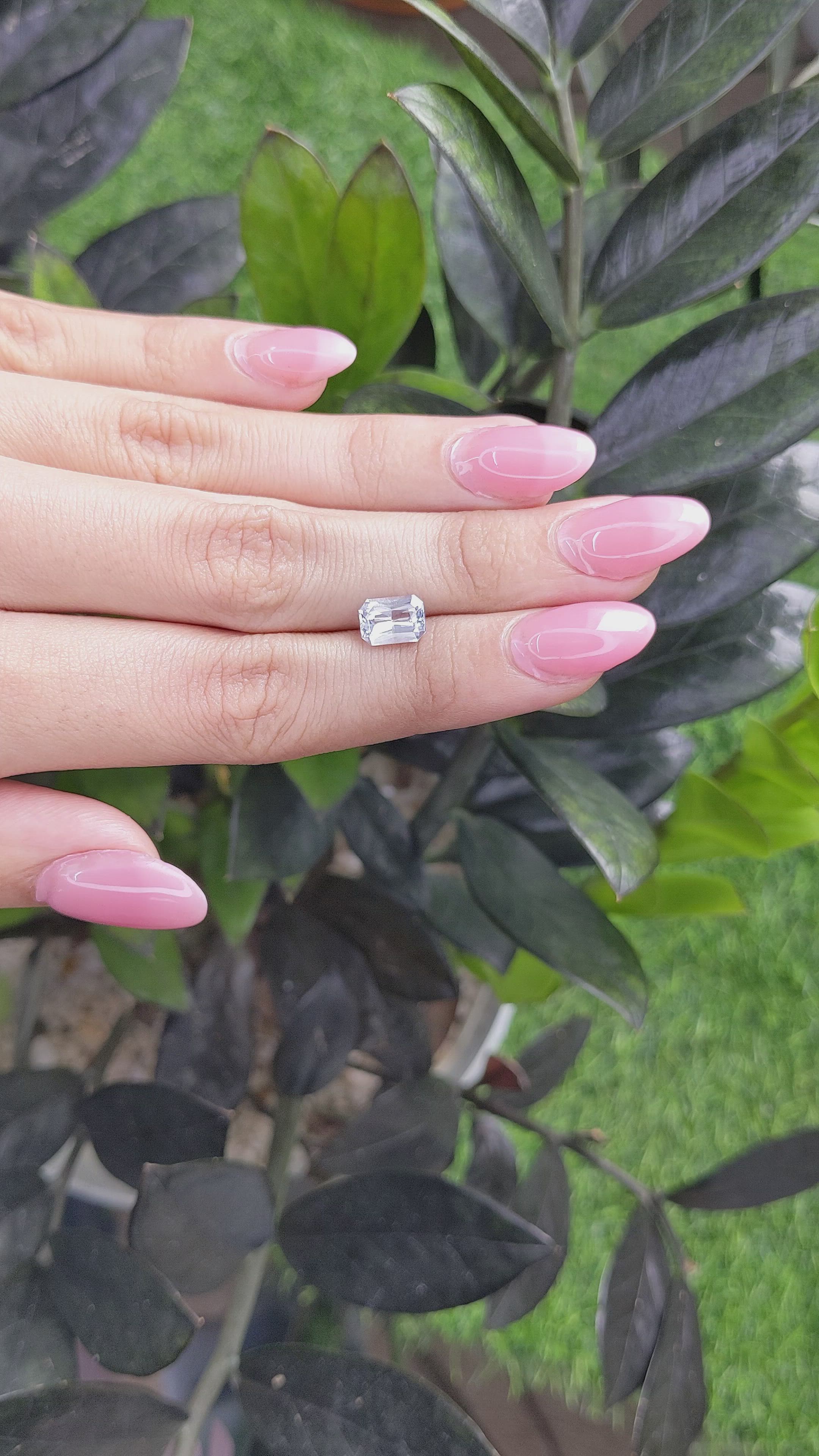2.01 Ct. White Sapphire from Ceylon (Sri Lanka) Size Video
