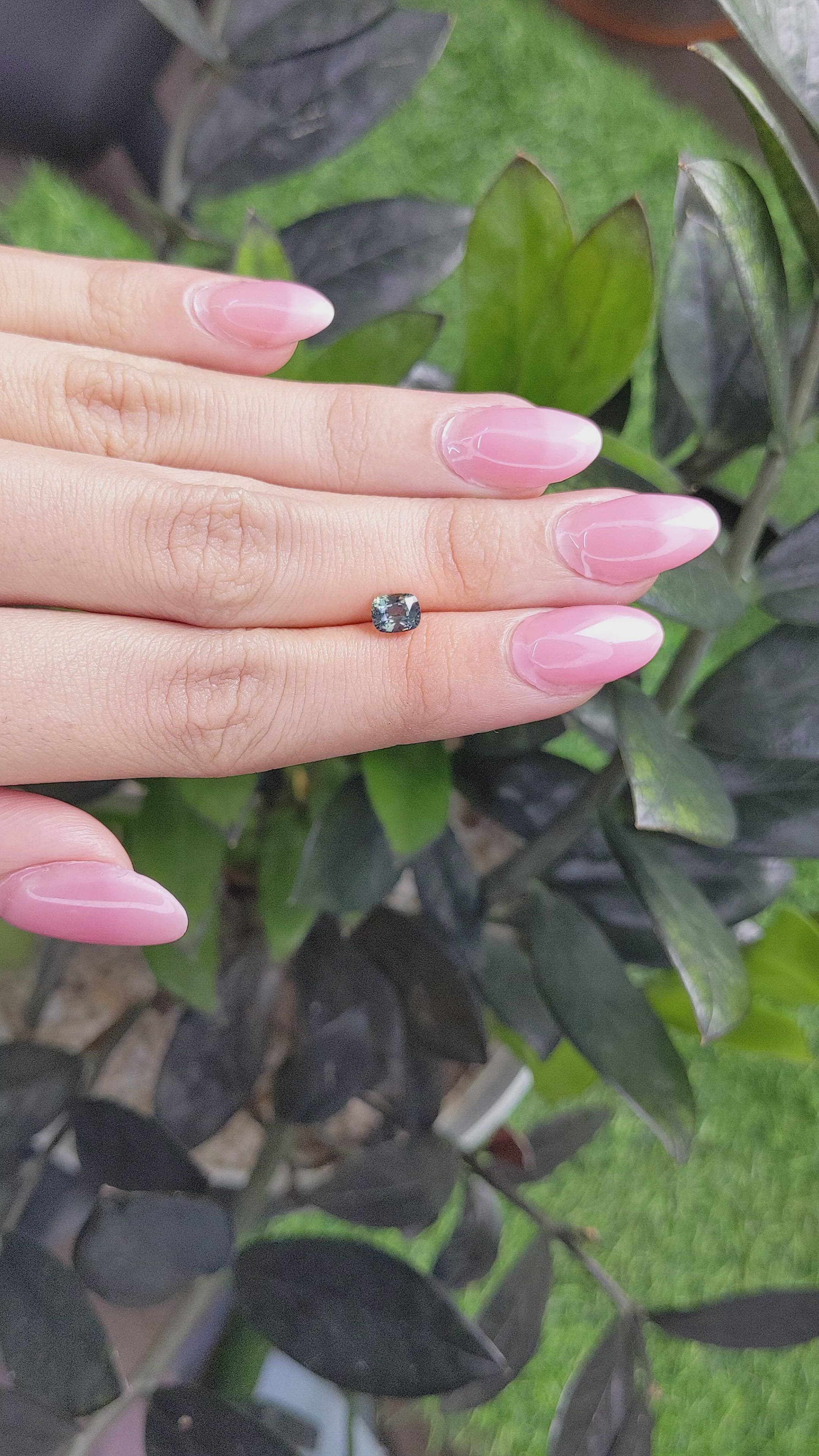 1.00 Ct. Bluish Green Sapphire from Madagascar Size Video