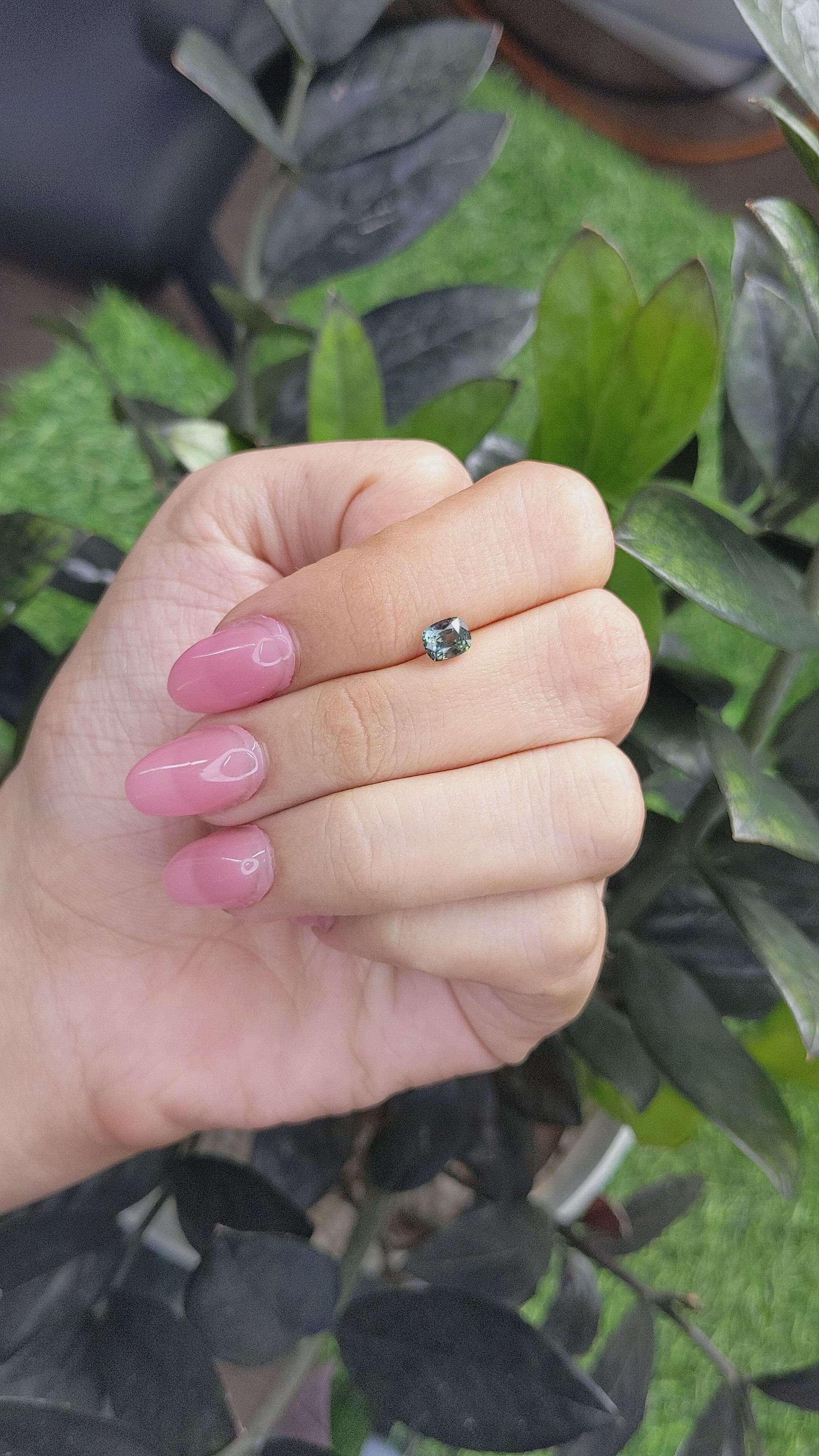 1.00 Ct. Bluish Green Sapphire from Madagascar Size Video