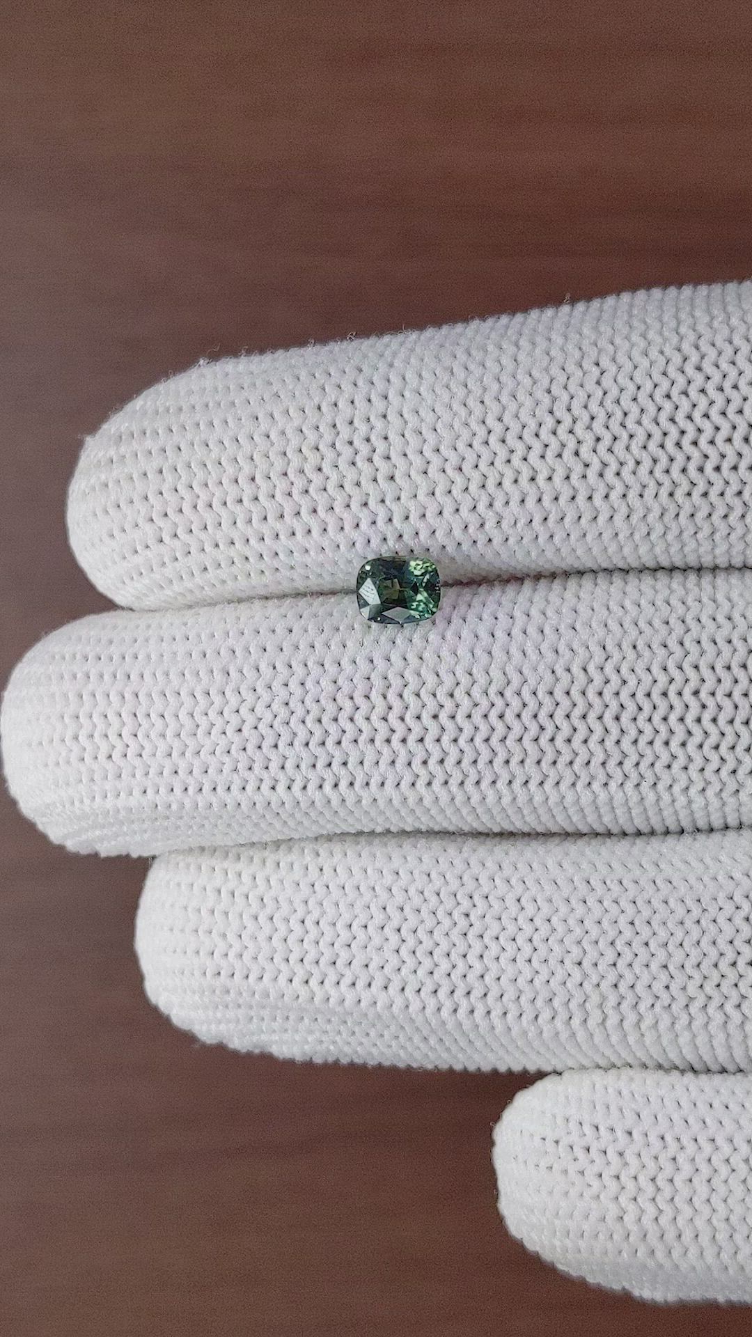 1.00 Ct. Bluish Green Sapphire from Madagascar Size Video