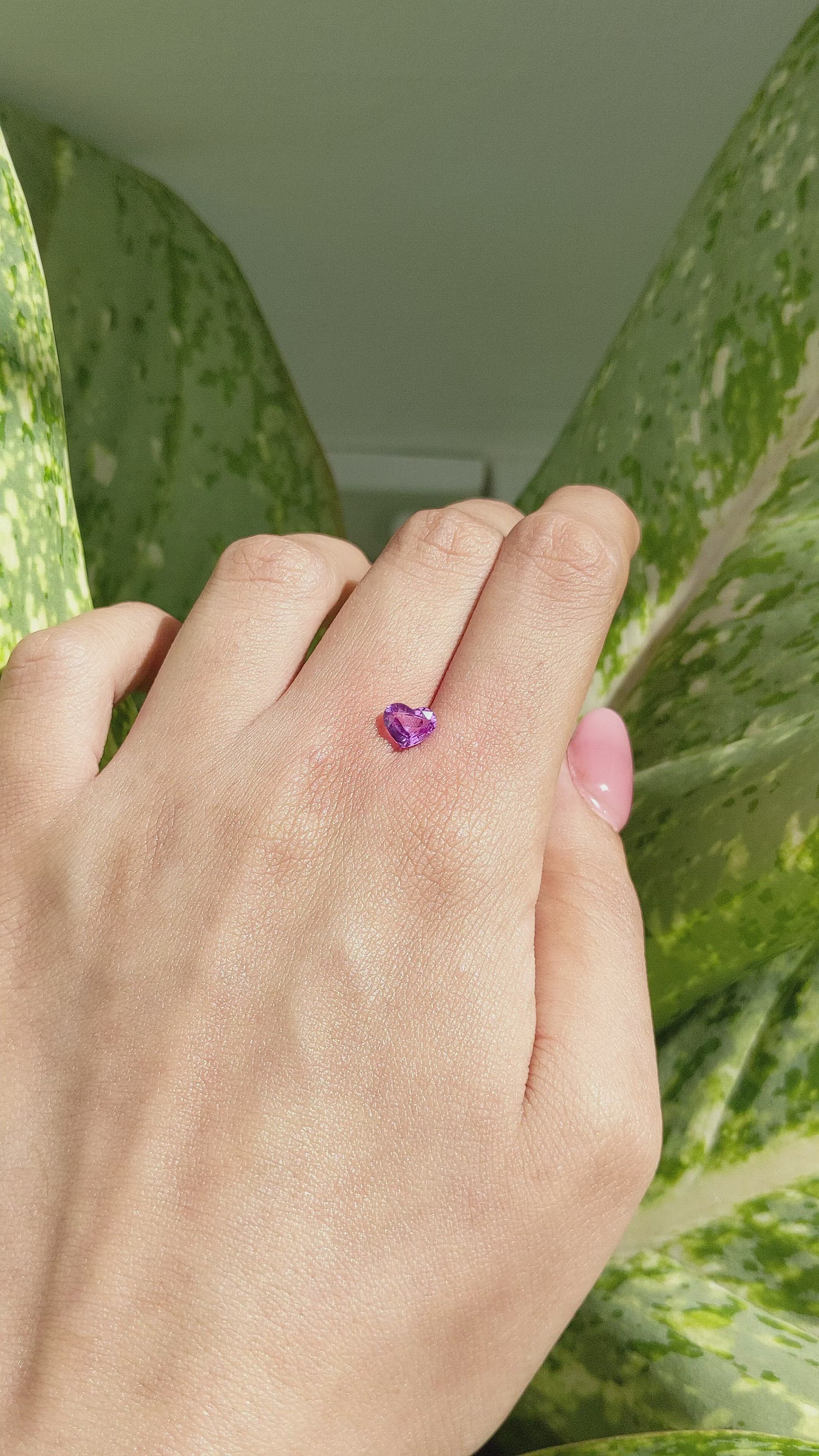 1.16 Ct. Purple Sapphire from Madagascar Size Video