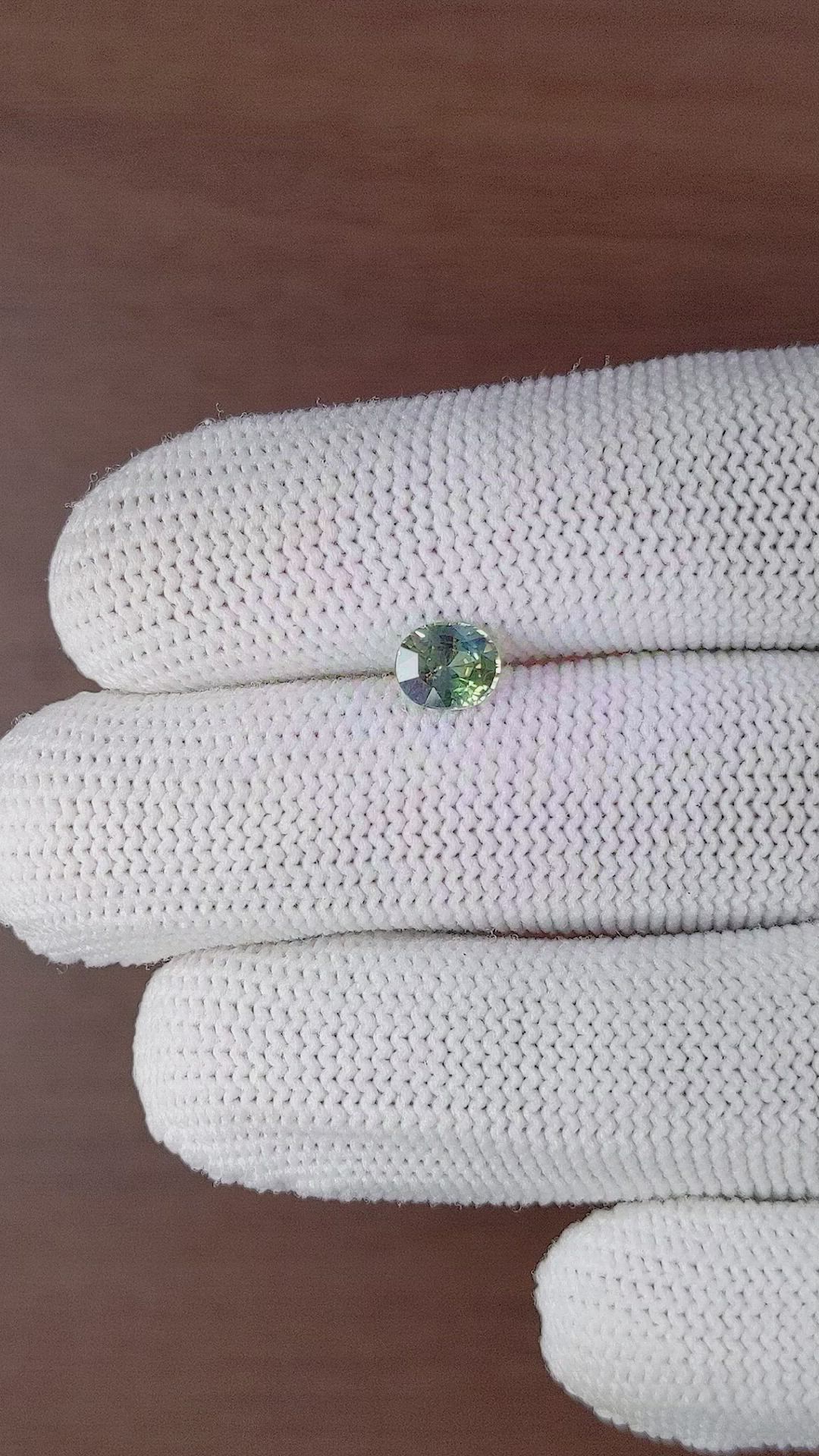 1.05 Ct. Bluish Green Sapphire from Madagascar Size Video
