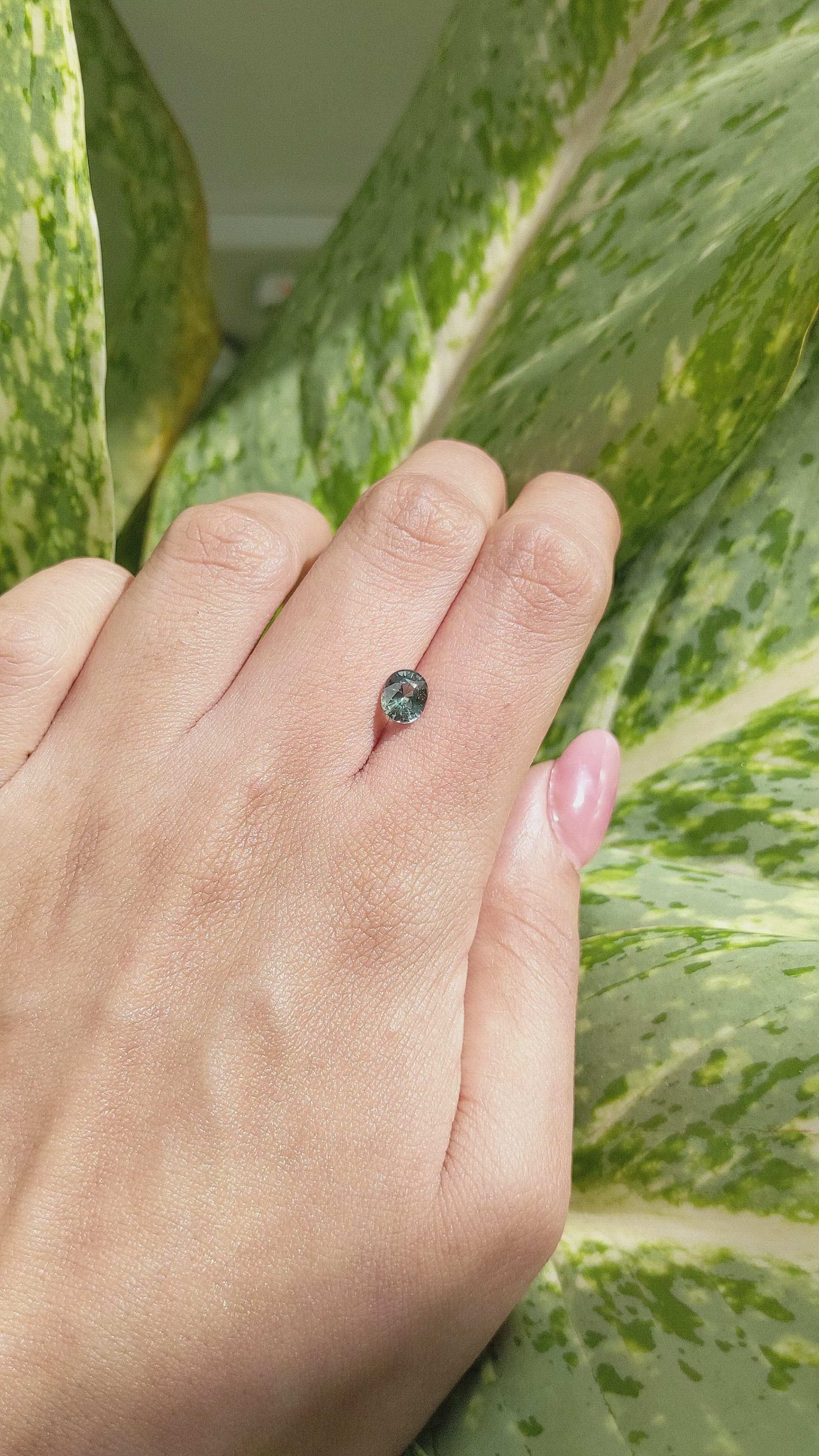 1.05 Ct. Bluish Green Sapphire from Madagascar Size Video