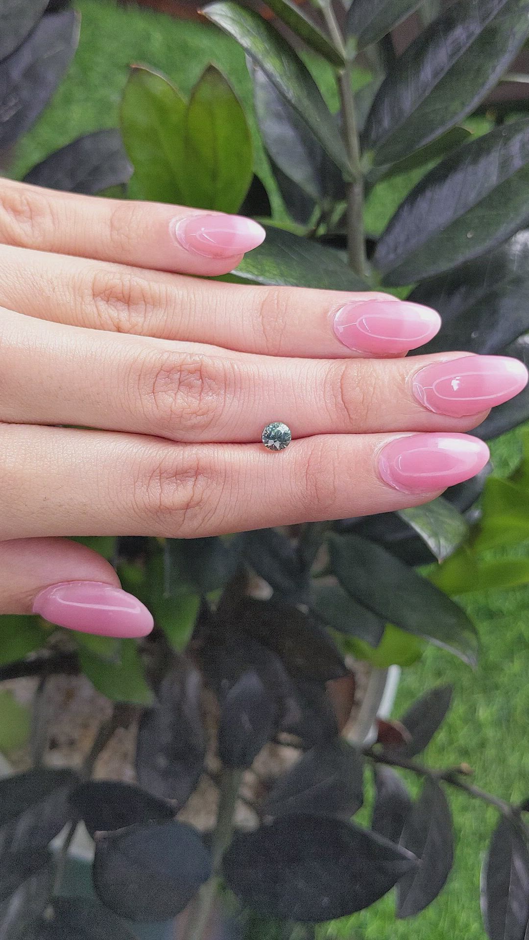 0.86 Ct. Bluish Green Sapphire from Madagascar Size Video