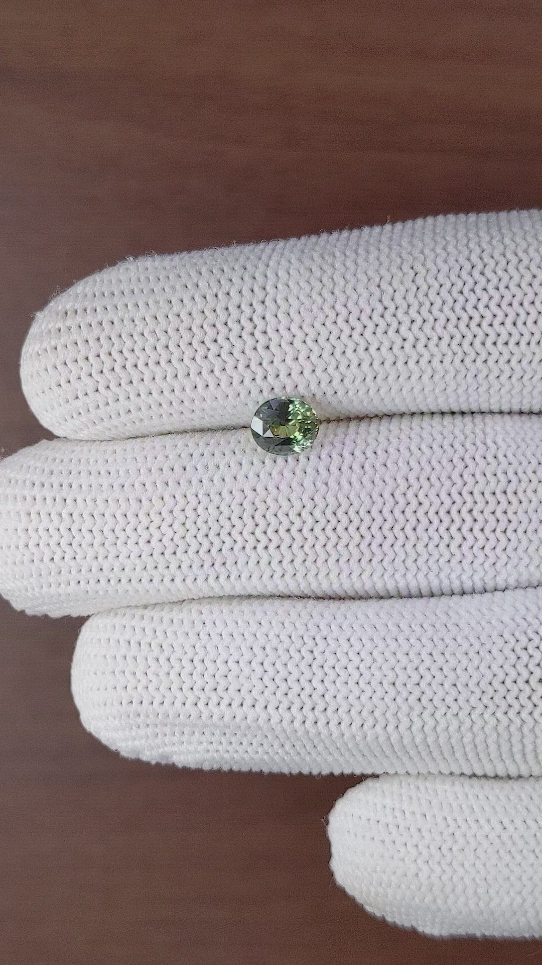 1.12 Ct. Bluish Green Sapphire from Madagascar Size Video