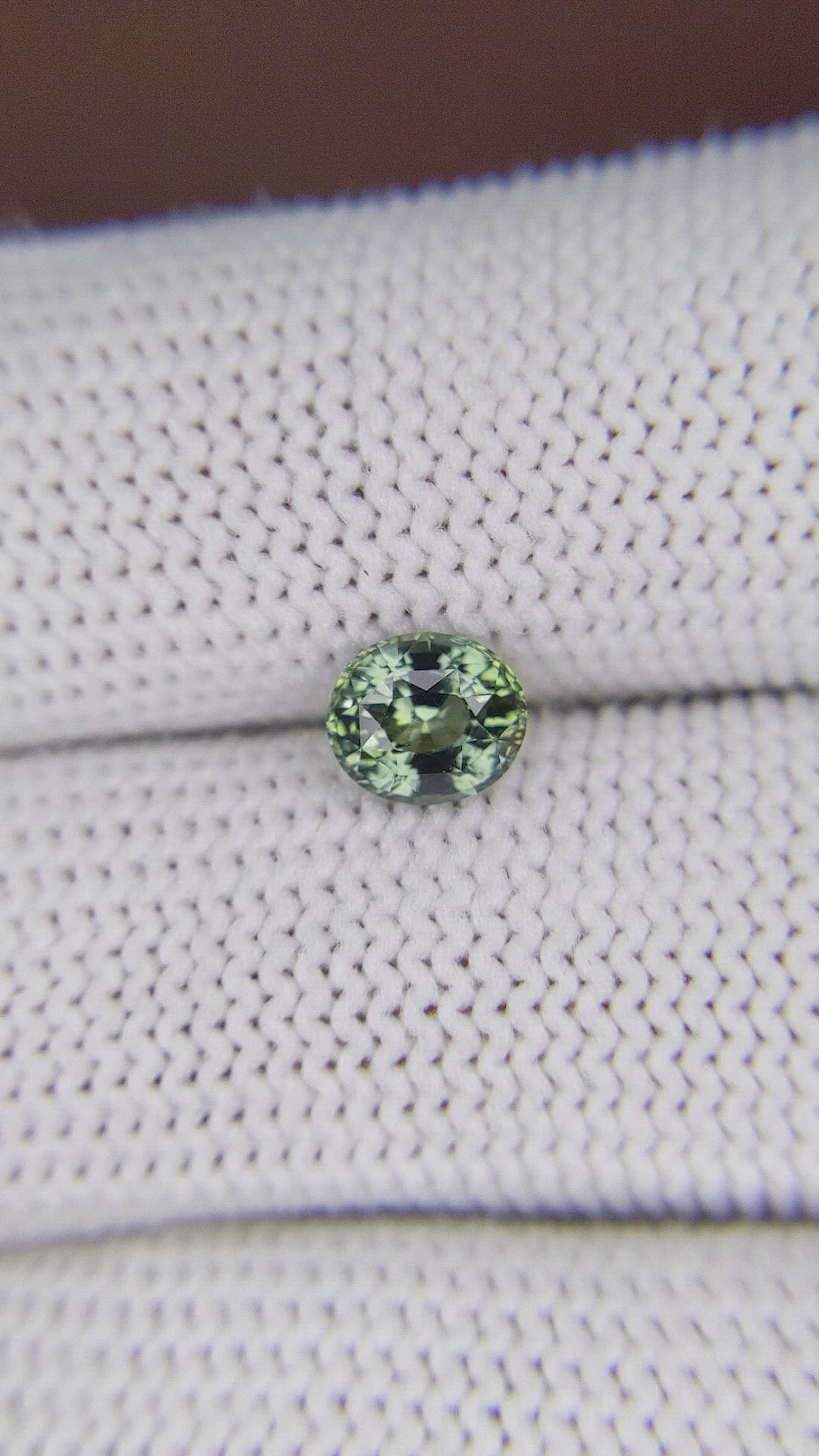 1.12 Ct. Bluish Green Sapphire from Madagascar Size Video