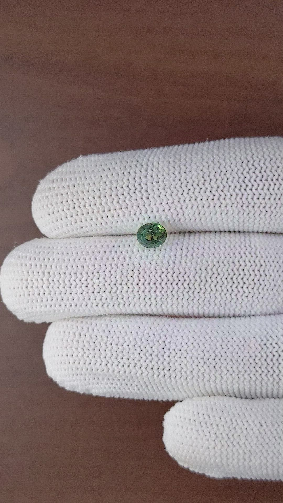 1.18 Ct. Bluish Green Sapphire from Madagascar Size Video