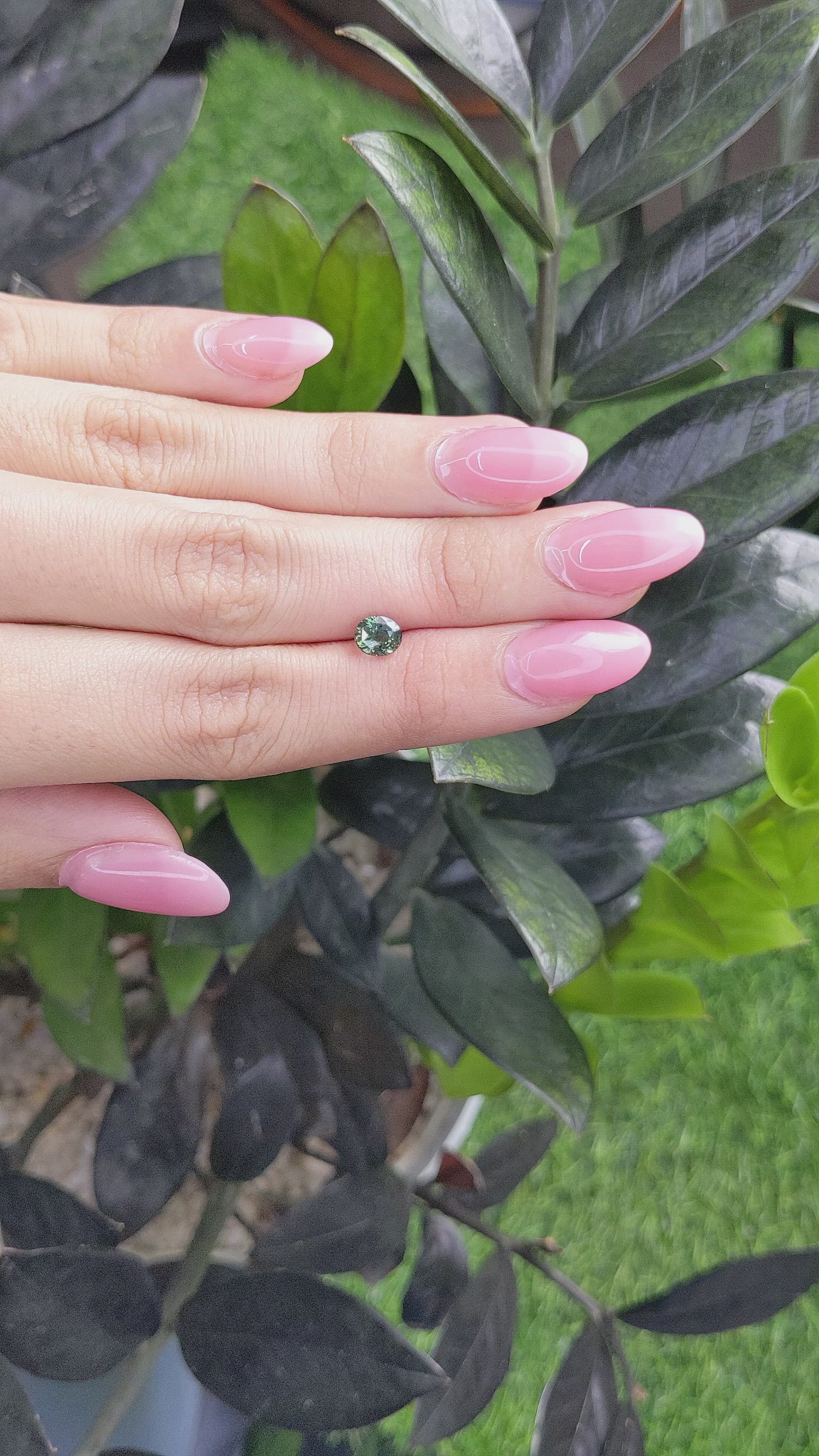 1.18 Ct. Bluish Green Sapphire from Madagascar Size Video