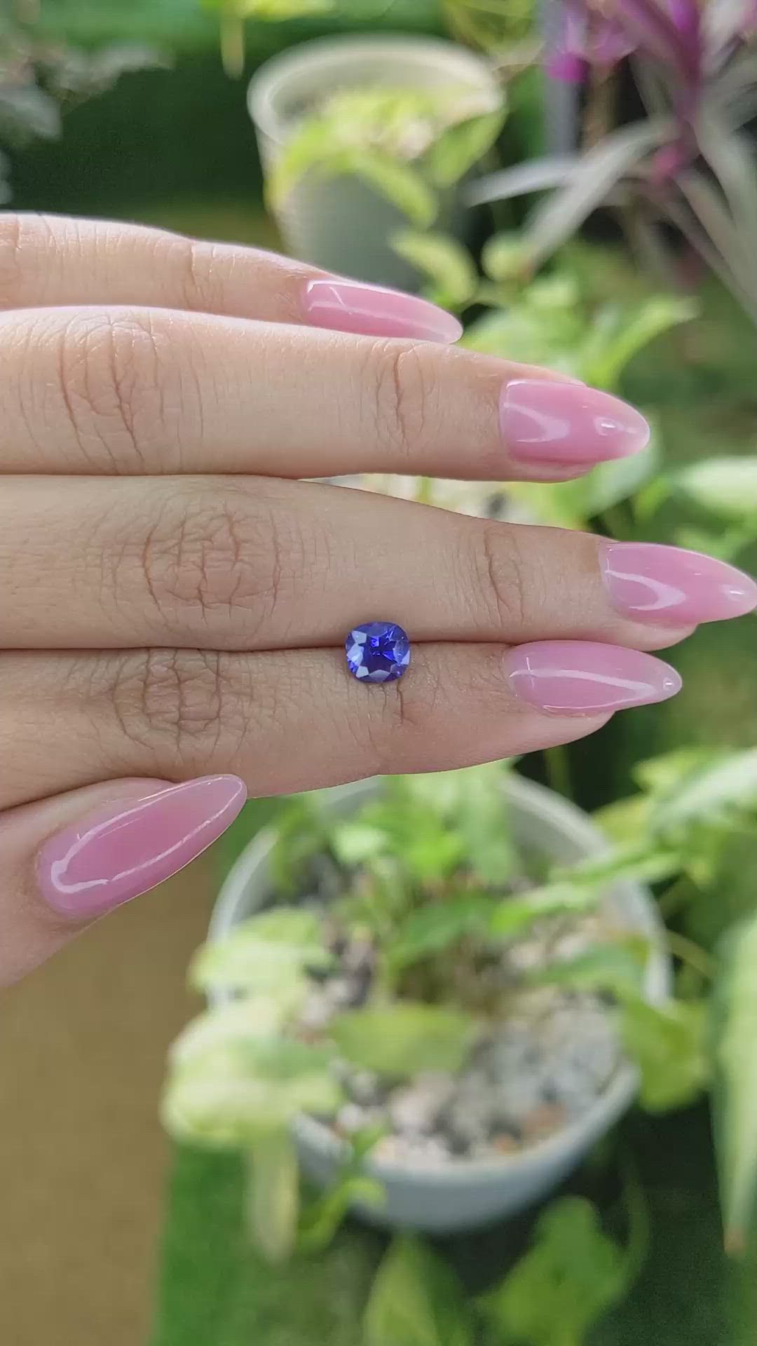 1.21 Ct. Violet Sapphire from Ceylon (Sri Lanka) Size Video