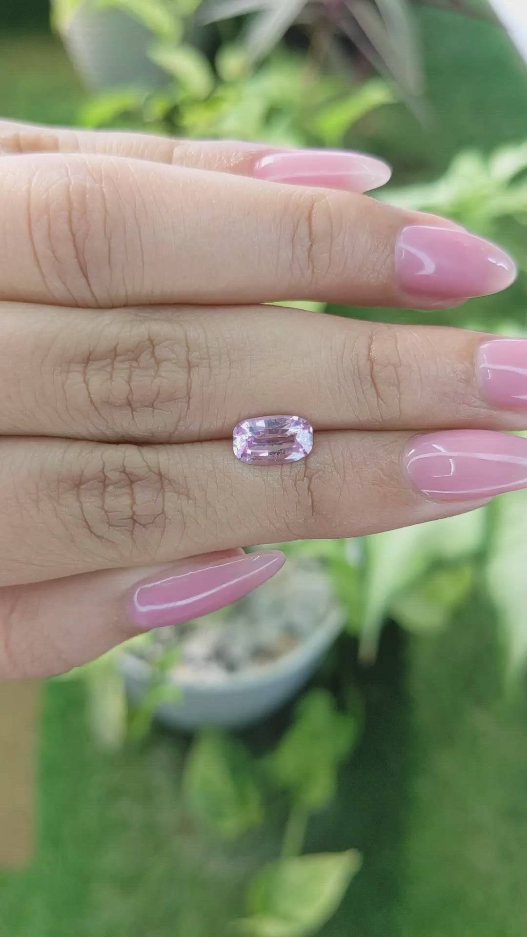 1.66 Ct. Purplish Pink Sapphire from Ceylon (Sri Lanka) Size Video
