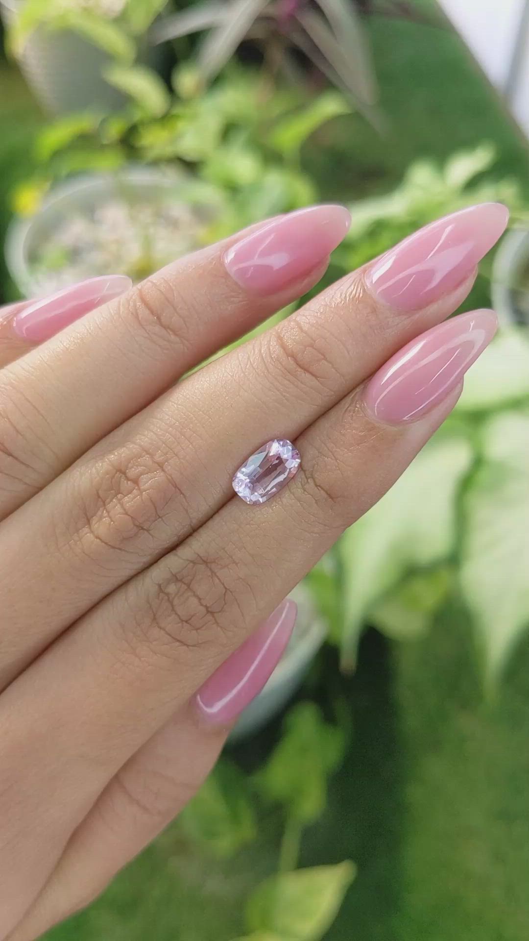 1.66 Ct. Purplish Pink Sapphire from Ceylon (Sri Lanka) Size Video