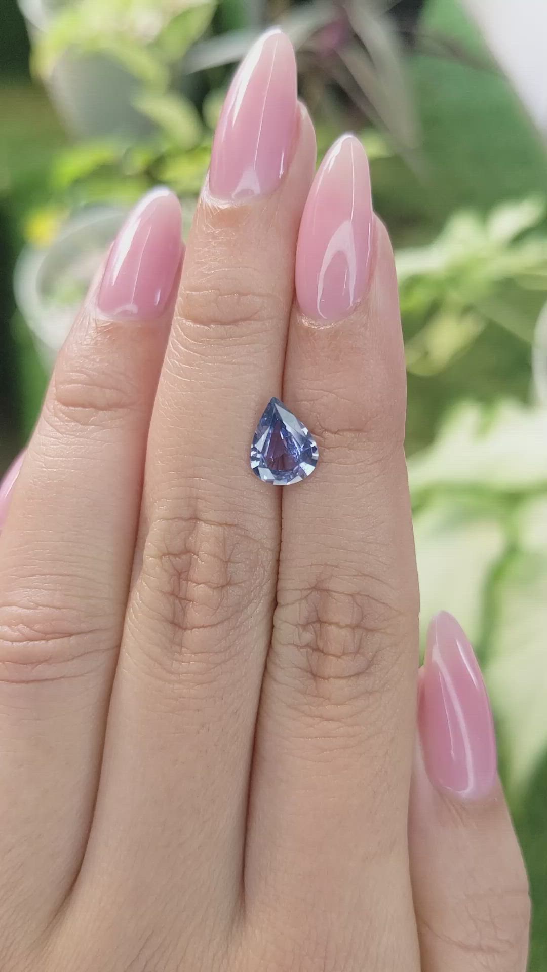1.53 Ct. Violet Sapphire from Ceylon (Sri Lanka) Size Video