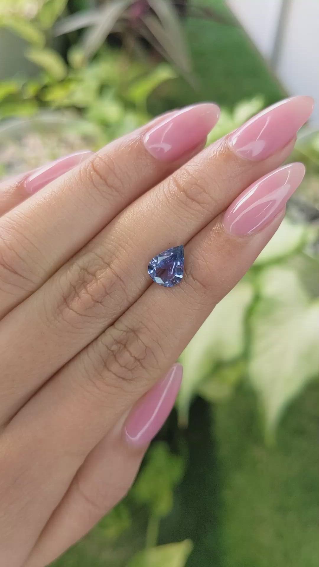 1.53 Ct. Violet Sapphire from Ceylon (Sri Lanka) Size Video