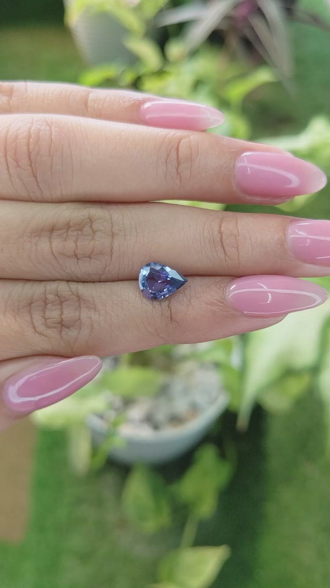 1.53 Ct. Violet Sapphire from Ceylon (Sri Lanka) Size Video