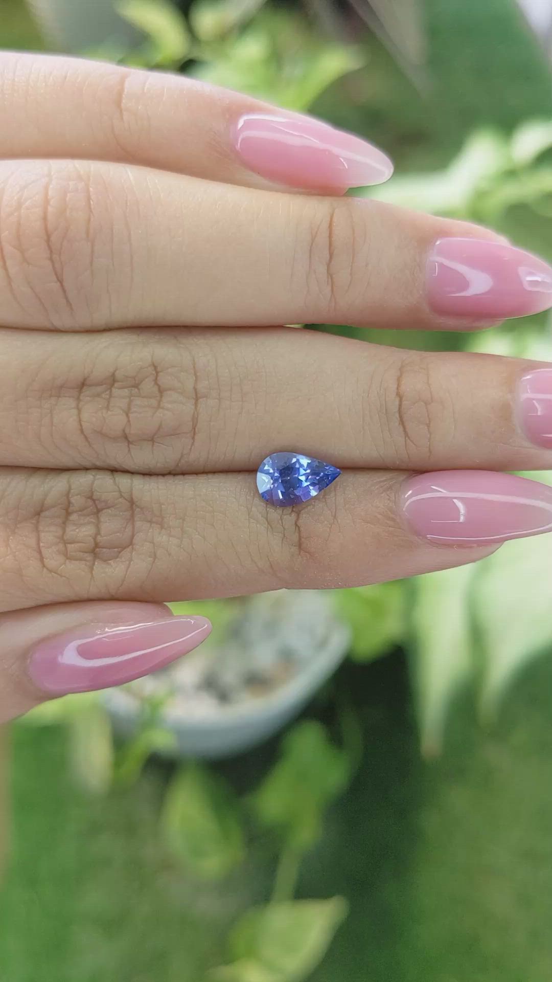 1.27 Ct. Violet Sapphire from Ceylon (Sri Lanka) Size Video