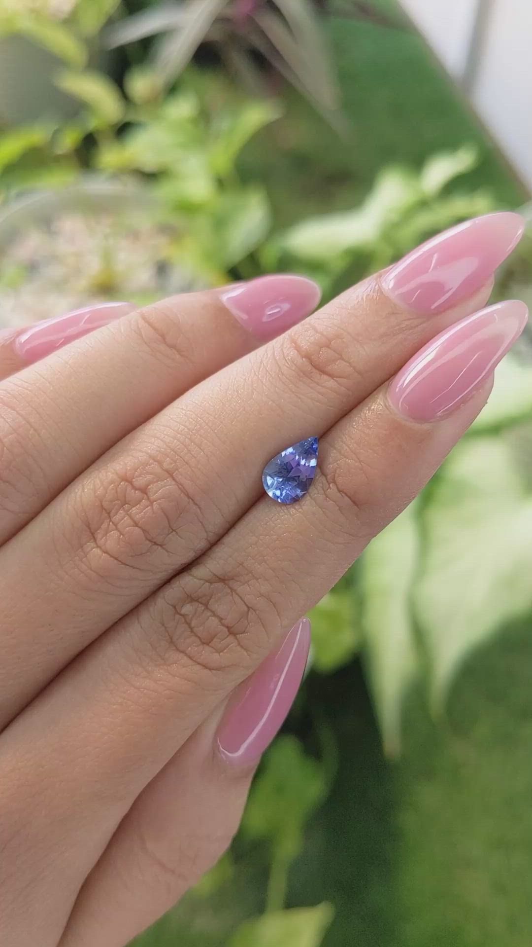 1.27 Ct. Violet Sapphire from Ceylon (Sri Lanka) Size Video