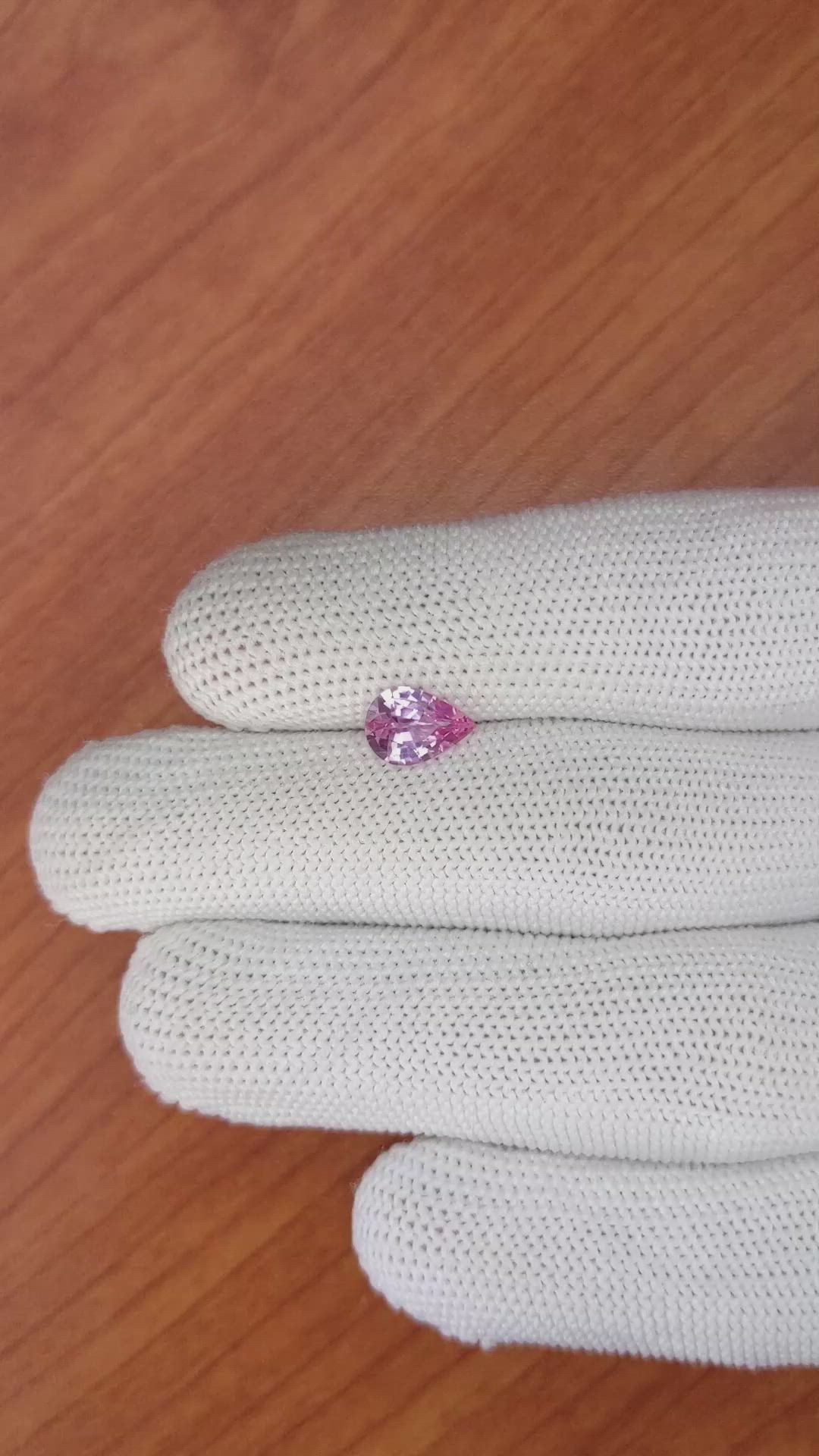 1.25 Ct. Purplish Pink Sapphire from Ceylon (Sri Lanka) Size Video