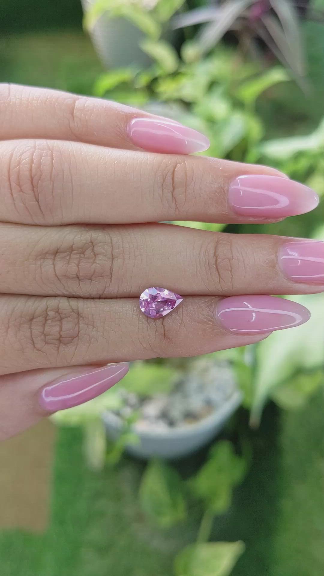1.25 Ct. Purplish Pink Sapphire from Ceylon (Sri Lanka) Size Video