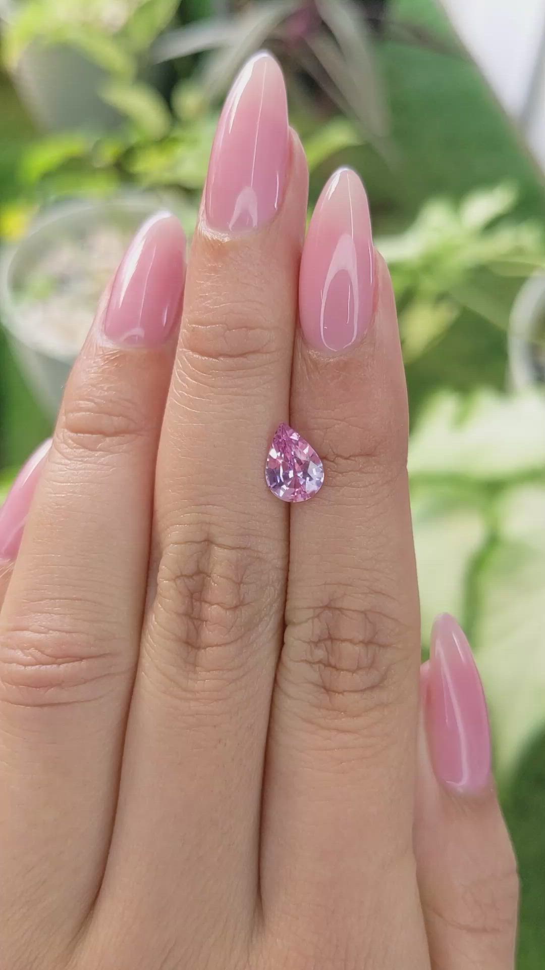 1.25 Ct. Purplish Pink Sapphire from Ceylon (Sri Lanka) Size Video
