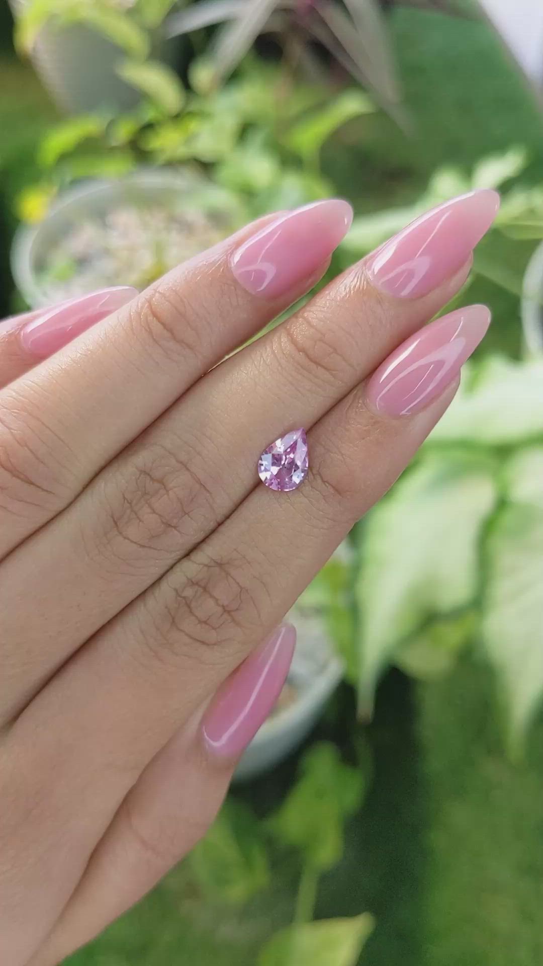 1.25 Ct. Purplish Pink Sapphire from Ceylon (Sri Lanka) Size Video