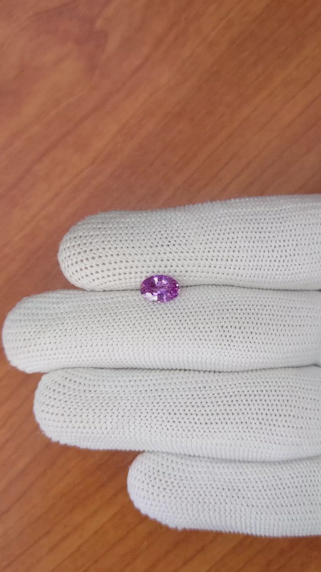 1.22 Ct. Pinkish Purple Sapphire from Ceylon (Sri Lanka) Size Video