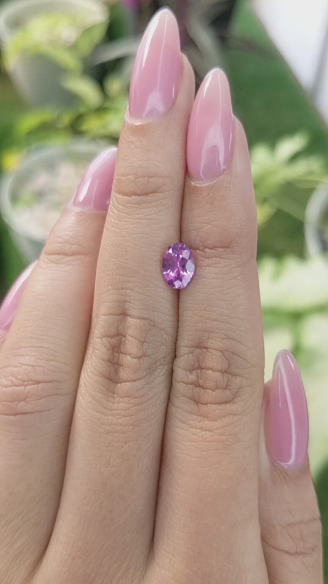 1.22 Ct. Pinkish Purple Sapphire from Ceylon (Sri Lanka) Size Video
