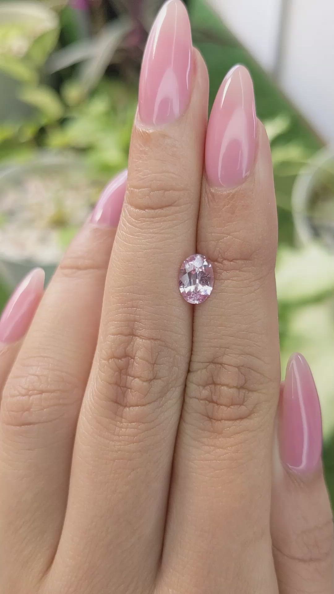 1.15 Ct. Pink Sapphire from Ceylon (Sri Lanka) Size Video