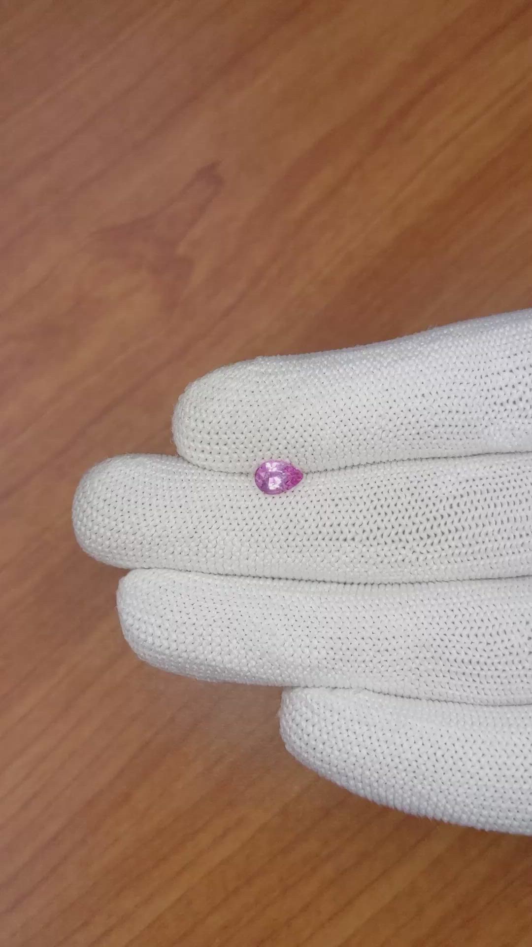 0.64 Ct. Purplish Pink Sapphire from Ceylon (Sri Lanka) Size Video