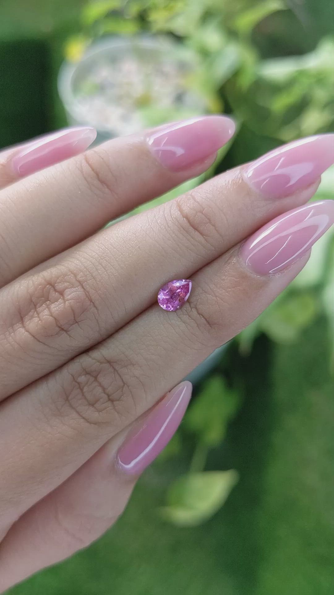 0.64 Ct. Purplish Pink Sapphire from Ceylon (Sri Lanka) Size Video