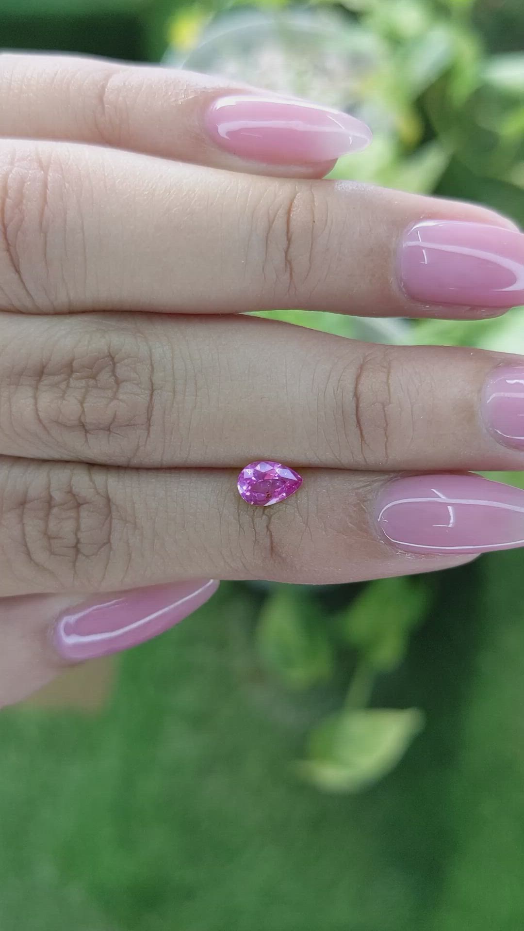 0.64 Ct. Purplish Pink Sapphire from Ceylon (Sri Lanka) Size Video