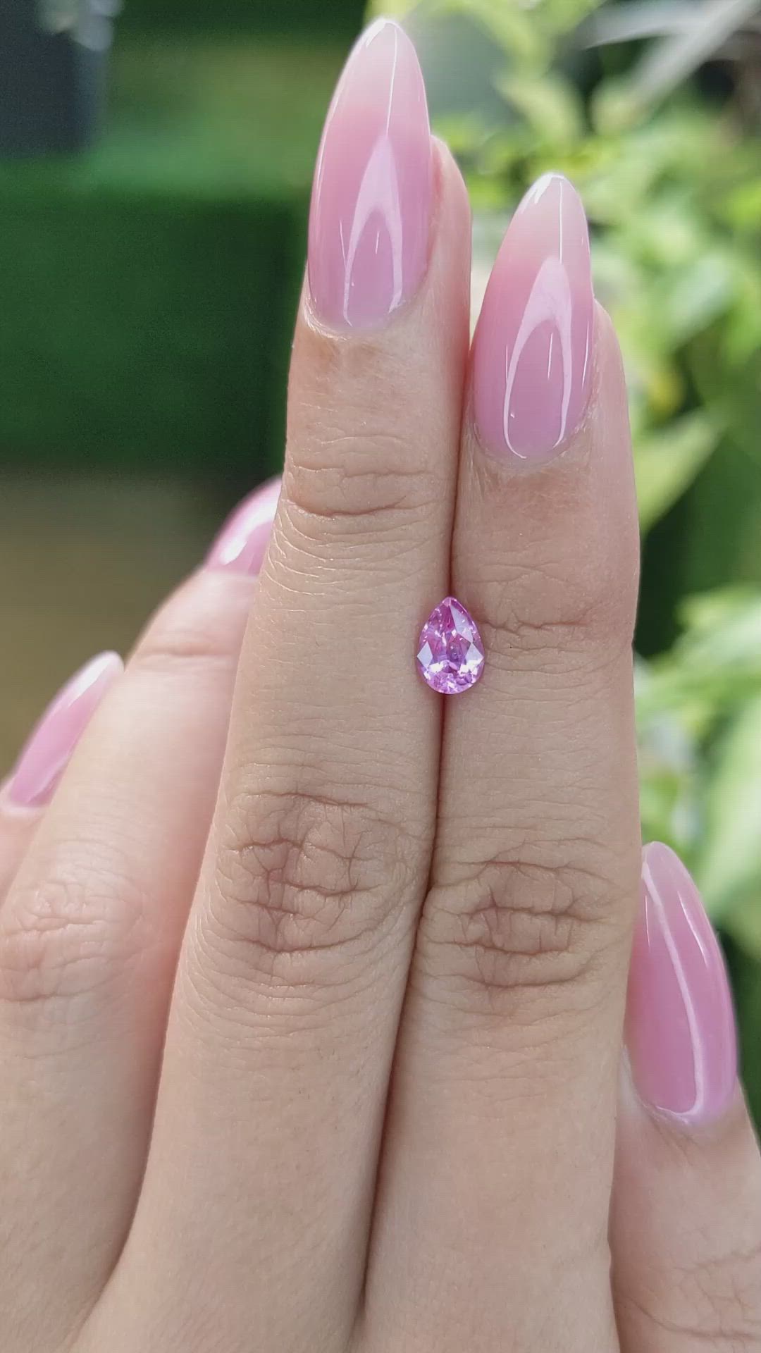 0.64 Ct. Purplish Pink Sapphire from Ceylon (Sri Lanka) Size Video