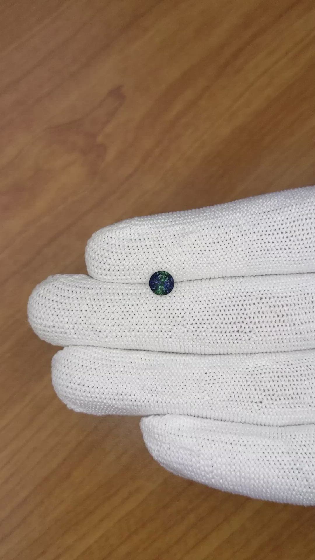 0.73 Ct. Bluish Green Sapphire from Ceylon (Sri Lanka) Size Video