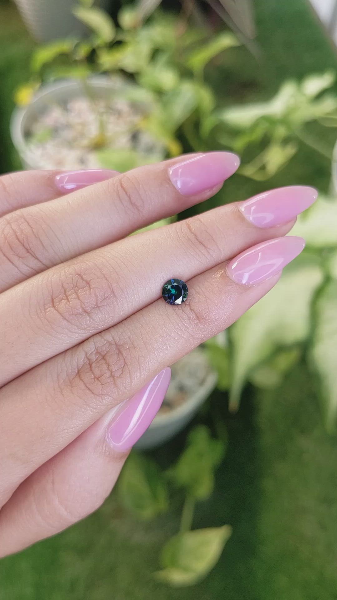 0.73 Ct. Bluish Green Sapphire from Ceylon (Sri Lanka) Size Video