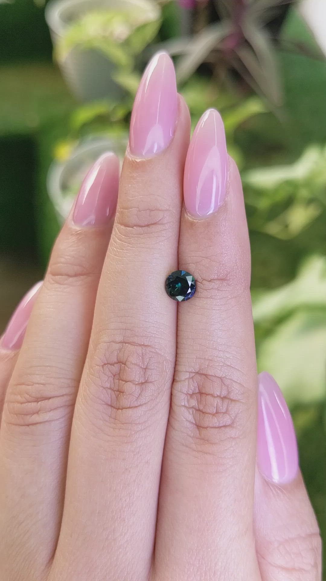 0.73 Ct. Bluish Green Sapphire from Ceylon (Sri Lanka) Size Video