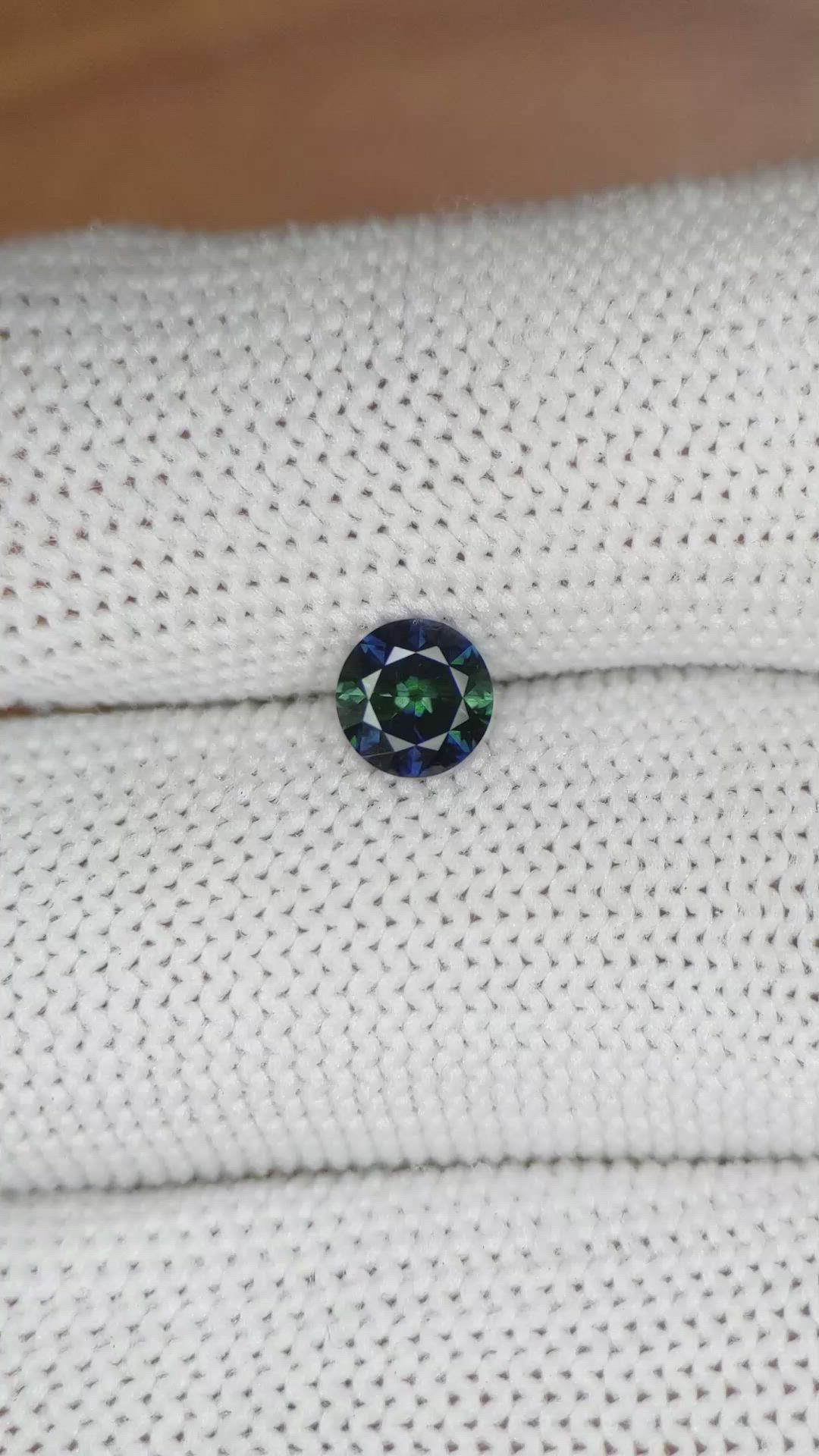 0.73 Ct. Bluish Green Sapphire from Ceylon (Sri Lanka) Size Video