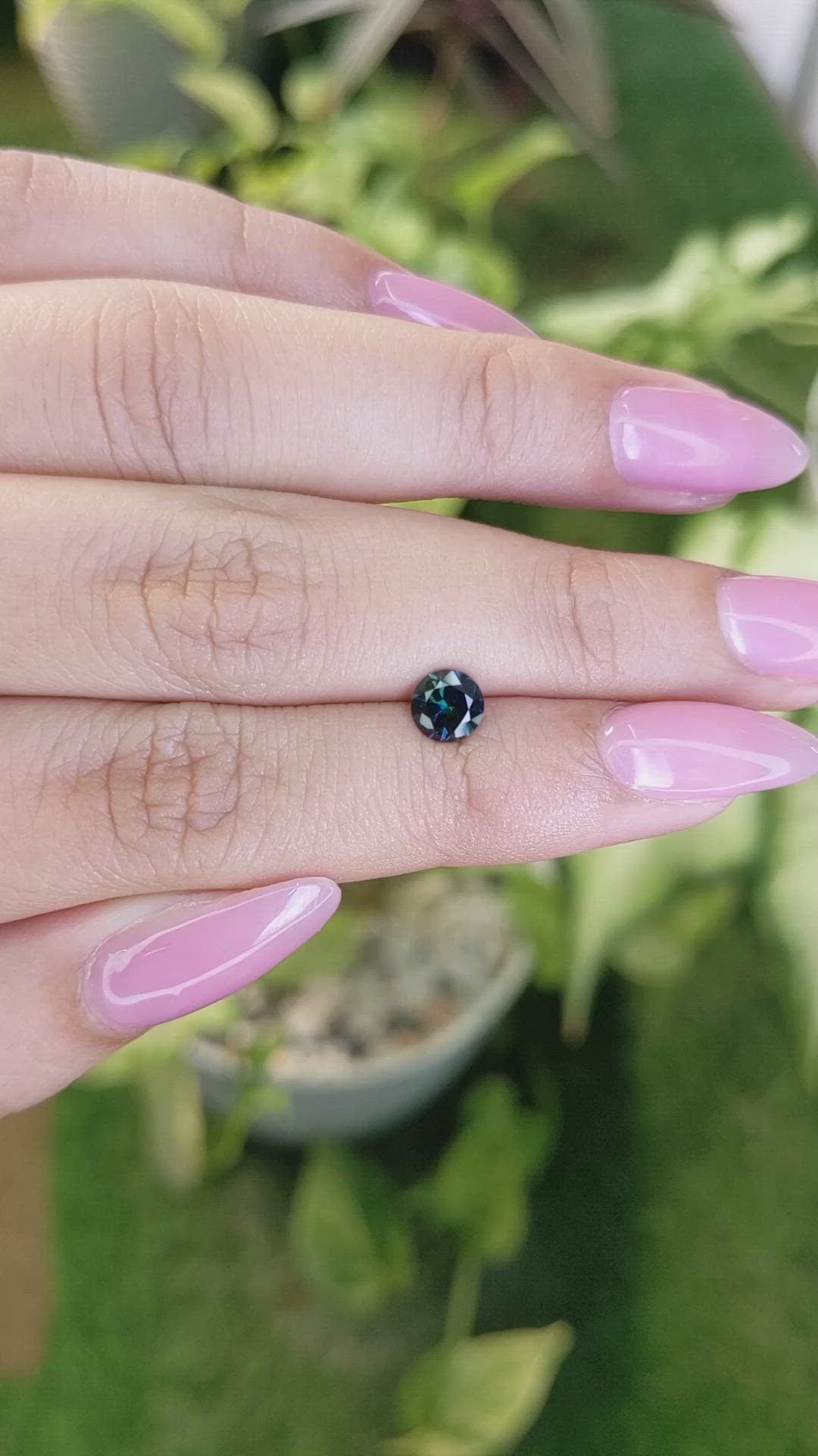 0.73 Ct. Bluish Green Sapphire from Ceylon (Sri Lanka) Size Video