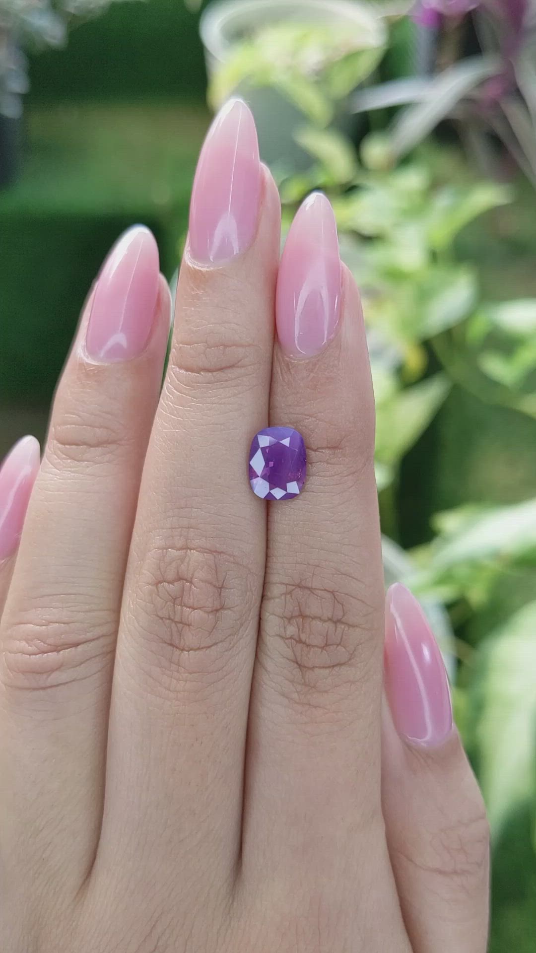 2.08 Ct. Pinkish Purple Sapphire from Ceylon (Sri Lanka) Size Video