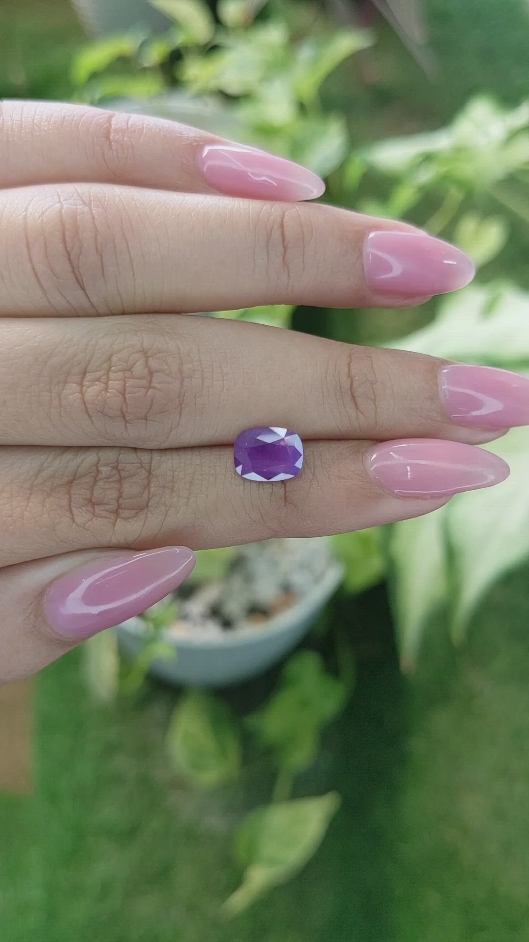 2.08 Ct. Pinkish Purple Sapphire from Ceylon (Sri Lanka) Size Video